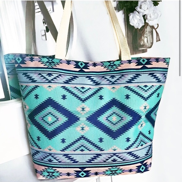 Aztec large canvas tote bag - Picture 2 of 5